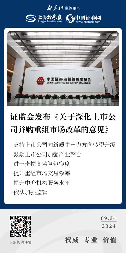 证监会深化并购重组改革：提升交易效率、支持新质生产力，激发市场活力