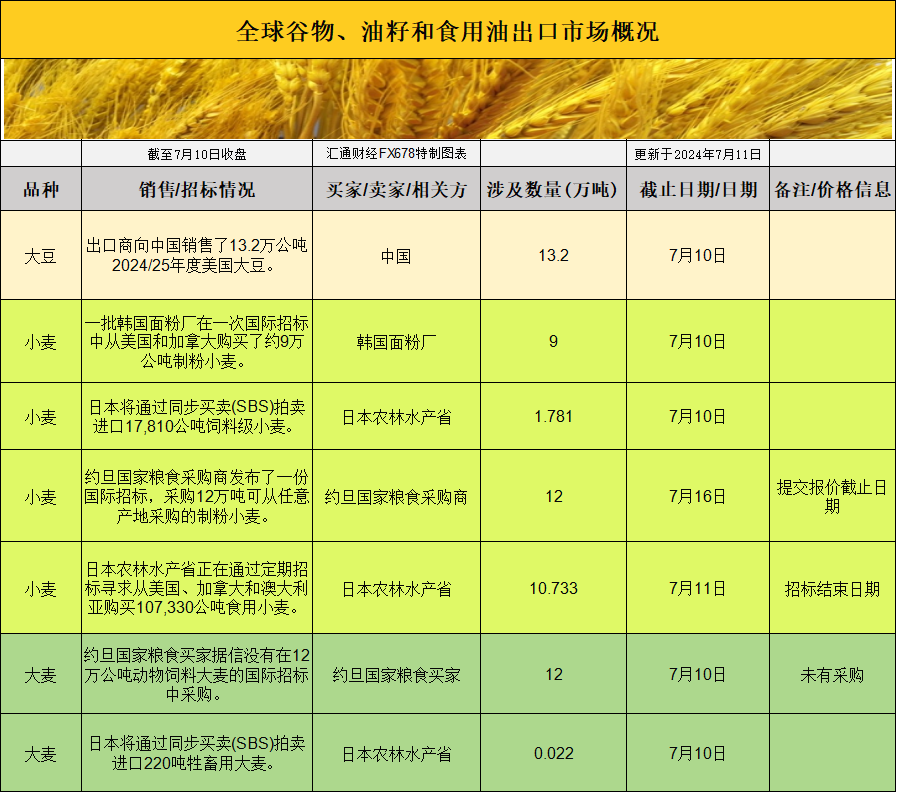 大豆、豆粕、玉米和小麦市场：基差变动与国际销售数据深度解析