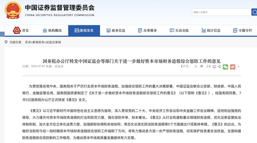 7月5日国务院办公厅转发意见，资本市场财务造假惩防有何特点？