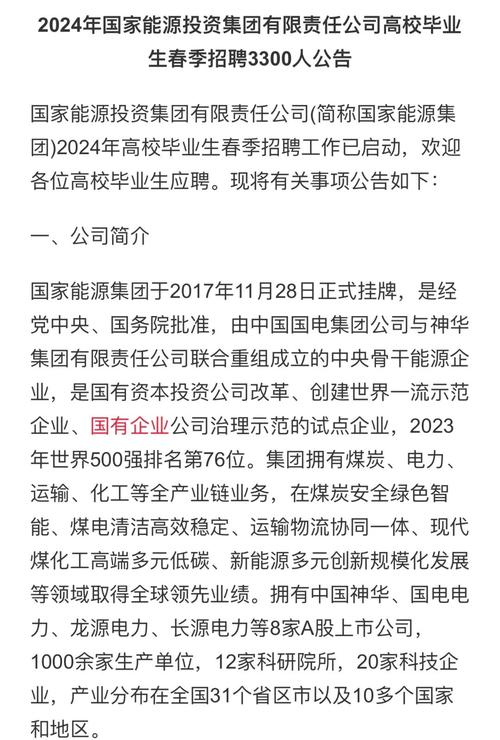 国家能源投资集团2019年毕业生春季招聘岗位及要求