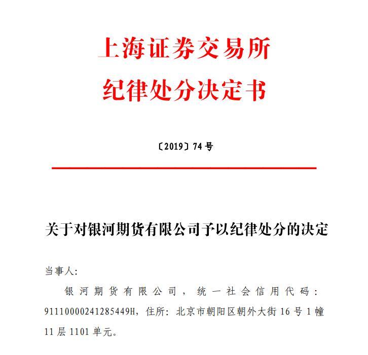 银河期货违规遭重罚，涉证券现货、投资者适当性及程序交易管理